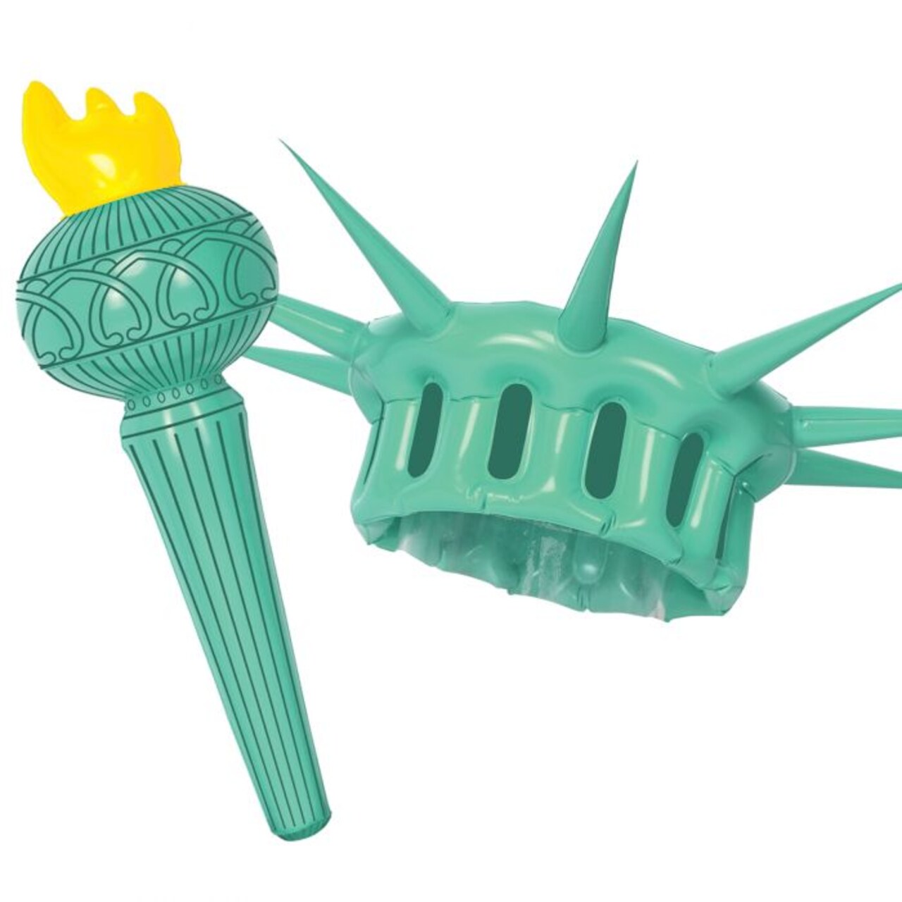 Beistle Novelty Inflatable Adult Statue of Liberty wearable set with Crown and Torch, Patriotic Party Decorations,